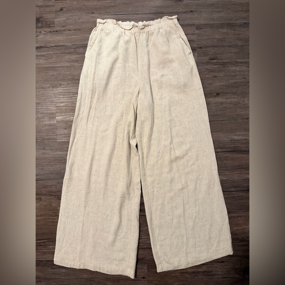 Gentle Fawn Natural Linen-Blend Wide Leg Pants